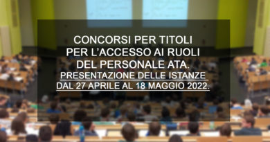 CONCORSI PER TITOLI PER PERSONALE ATA