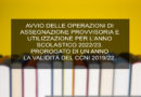 AVVIO DELLE OPERAZIONI DI ASSEGNAZIONE PROVVISORIA