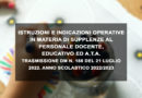 ISTRUZIONI E INDICAZIONI OPERATIVE IN MATERIA DI SUPPLENZE