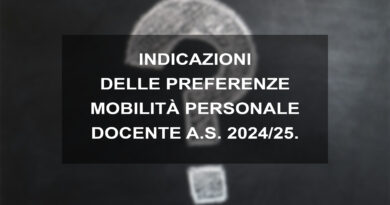 INDICAZIONI DELLE PREFERENZE MOBILITÀ