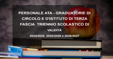 PERSONALE ATA GRADUATORIE DI CIRCOLO E D'ISTITUTO DI TERZA FASCIA