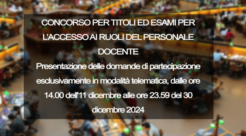 CONCORSO PER TITOLI ED ESAMI