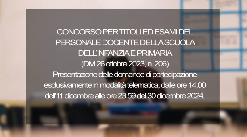 CONCORSO PER TITOLI ED ESAMI DEL PERSONALE DOCENTE