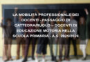 LA MOBILITÀ PROFESSIONALE DEI DOCENTI