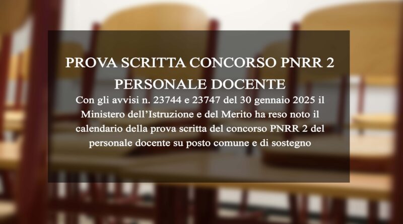 PROVA SCRITTA CONCORSO PNRR 2